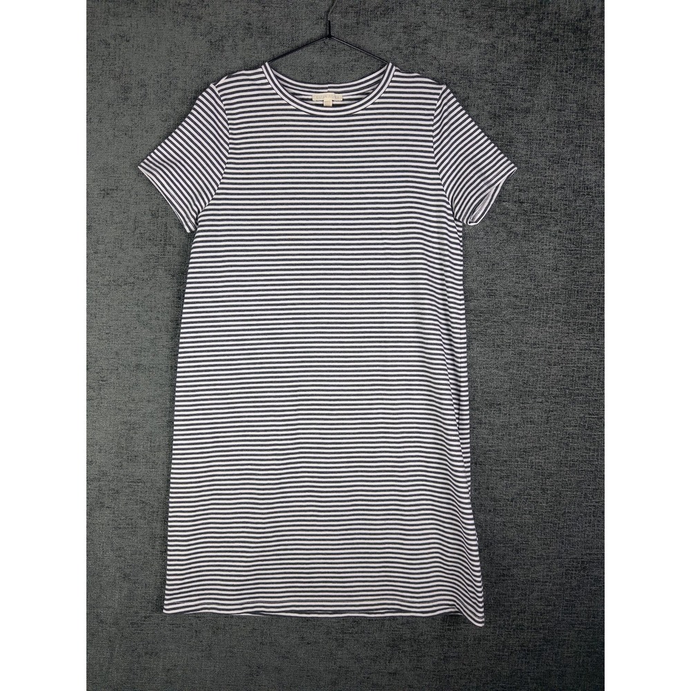 Eileen Fisher Mini Dress Womens XS Striped T Shirt Organic Nautical Coastal